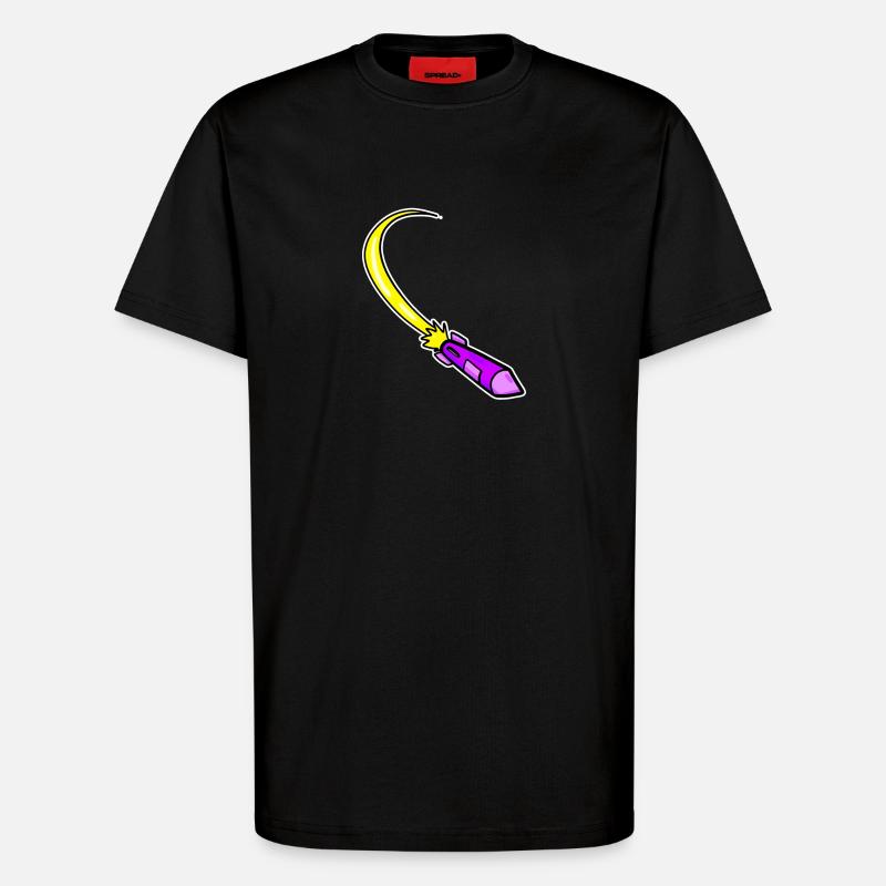 Fusée violette - T-shirt bio décontracté fabriqué en UE - SOLID BLACK
