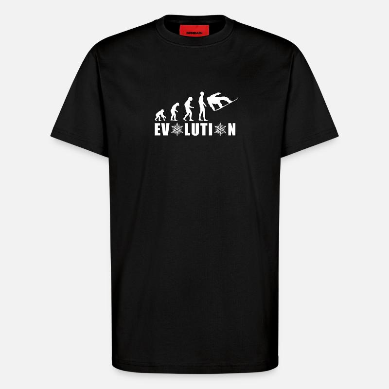 EVOLUTION SNOWBOARD Schnee Winter Geschenk - T-Shirt - made by SPREAD - SOLID BLACK