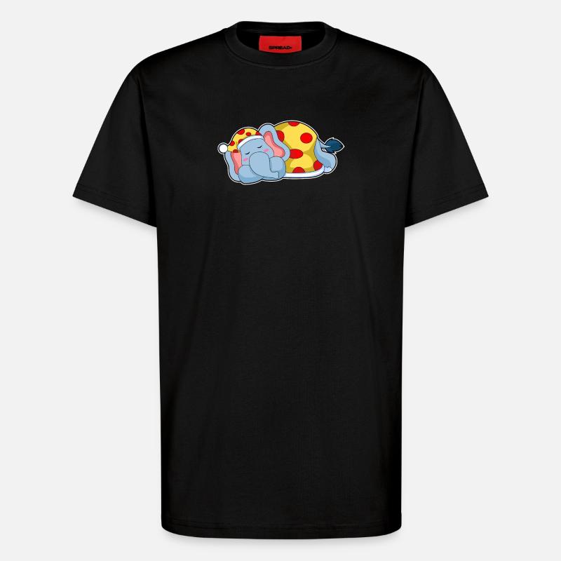 Pyjama de couchage éléphant - T-shirt bio décontracté fabriqué en UE - SOLID BLACK