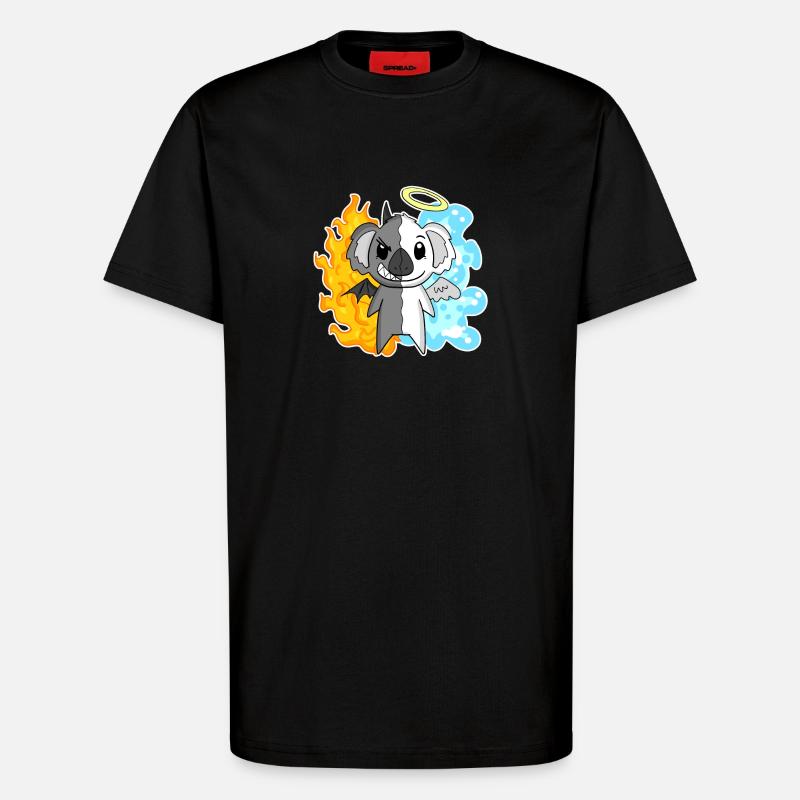 Koala - Engel und Teufel - T-Shirt - made by SPREAD - SOLID BLACK