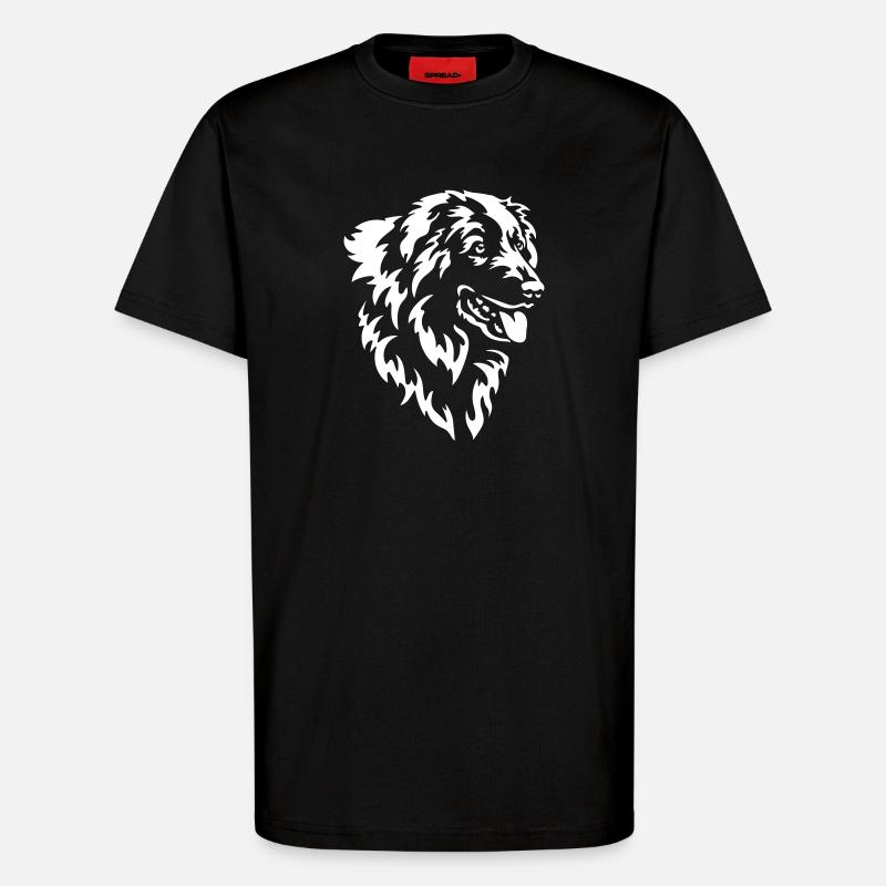 Pyrenäenberghund Kopf "Black Edition" - T-Shirt - made by SPREAD - SOLID BLACK