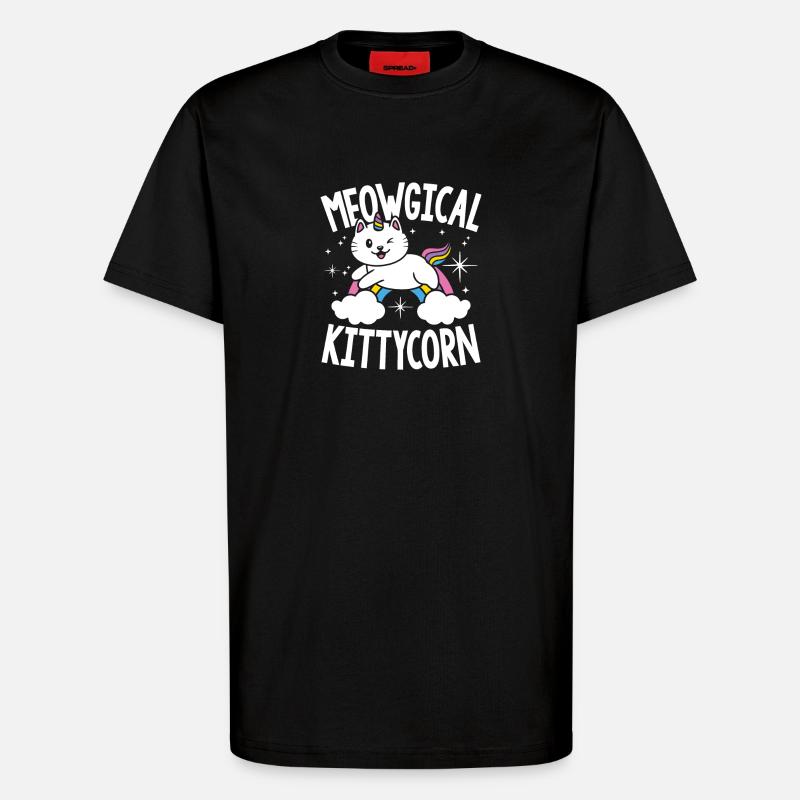 Meowgical kittycorn - T-Shirt - made by SPREAD - SOLID BLACK
