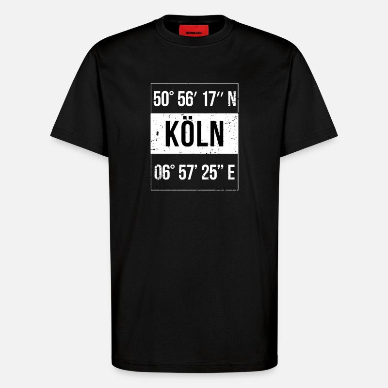 Cologne Coordinates - T-Shirt - made by SPREAD - SOLID BLACK