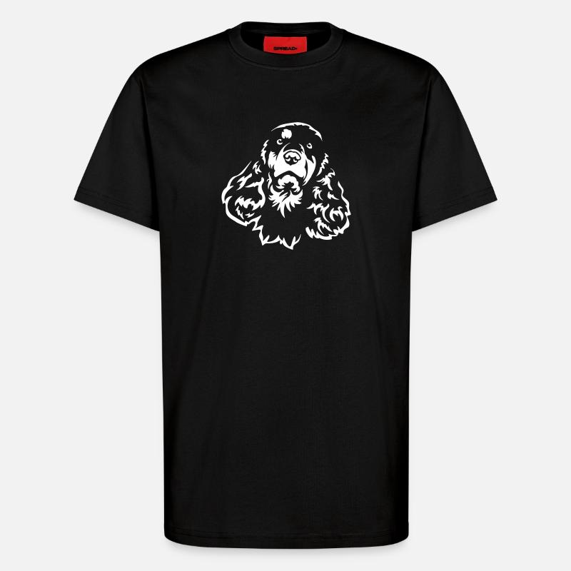 Cocker Spaniel Head « Black Edition » - T-shirt bio décontracté fabriqué en UE - SOLID BLACK