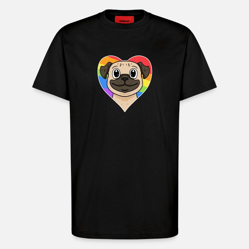 Regenbogen - Hund mit Herz - T-Shirt - made by SPREAD - SOLID BLACK