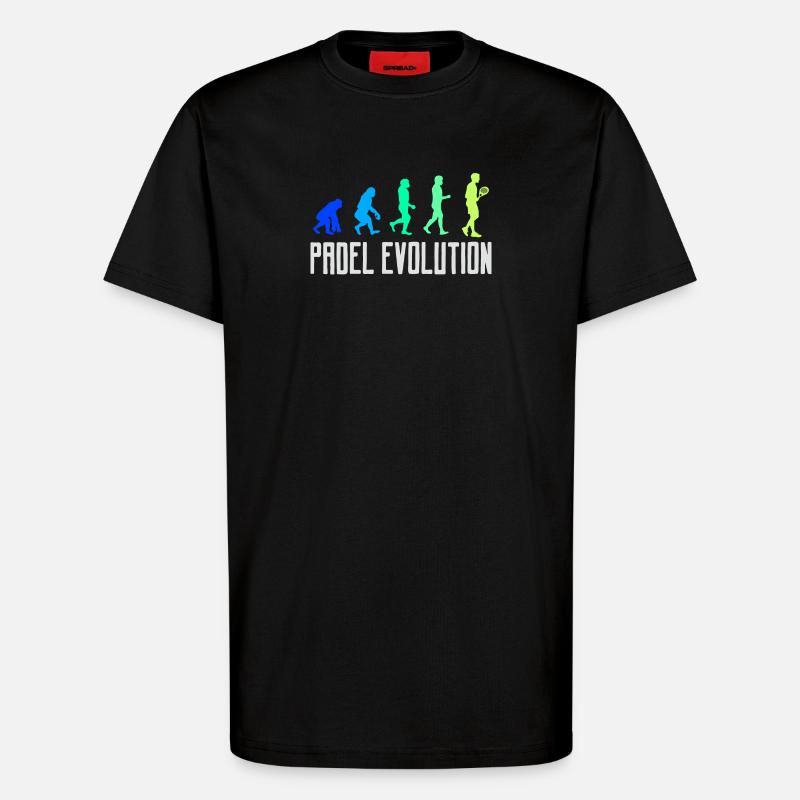 Spieler Evolution Padel Padelspiel Statement - T-Shirt - made by SPREAD - SOLID BLACK