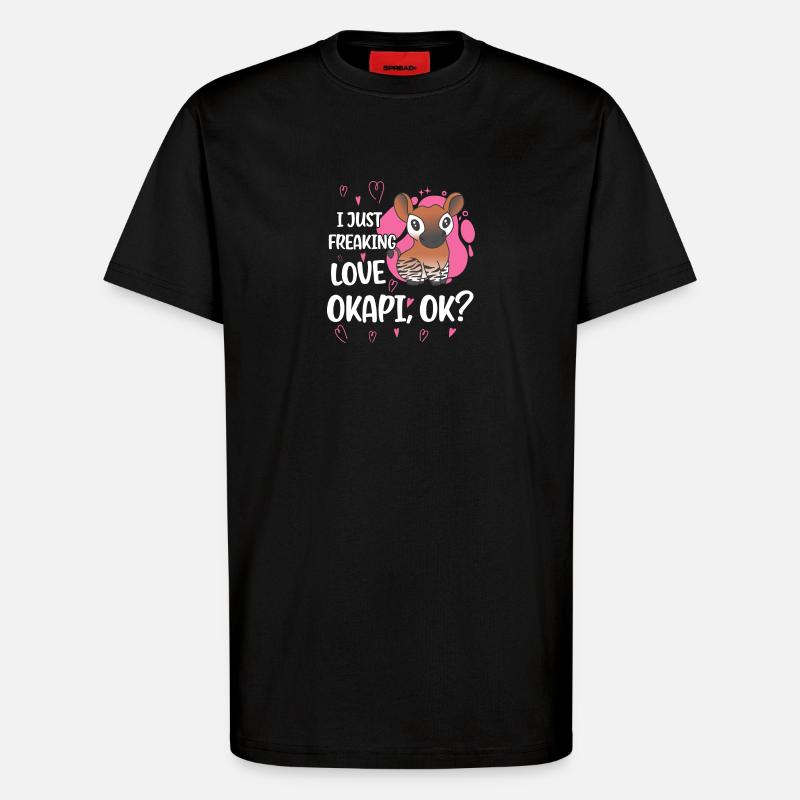 Ich liebe Okapi - T-Shirt - made by SPREAD - SOLID BLACK