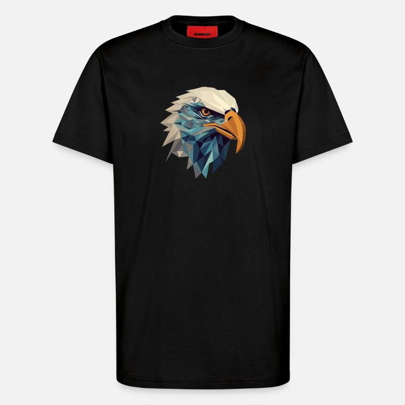 Stylized, geometric eagle - T-Shirt - made by SPREAD - SOLID BLACK