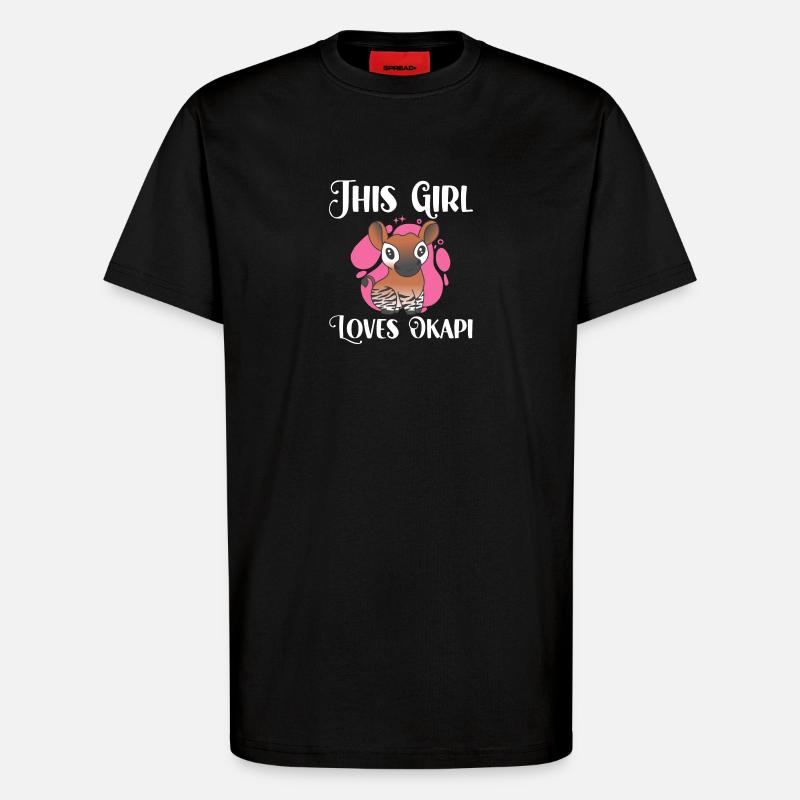 Dieses Mädchen liebt Okapi - T-Shirt - made by SPREAD - SOLID BLACK
