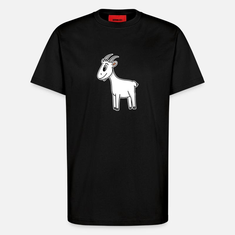 Chèvre Chèvre Chèvre - T-shirt bio décontracté fabriqué en UE - SOLID BLACK