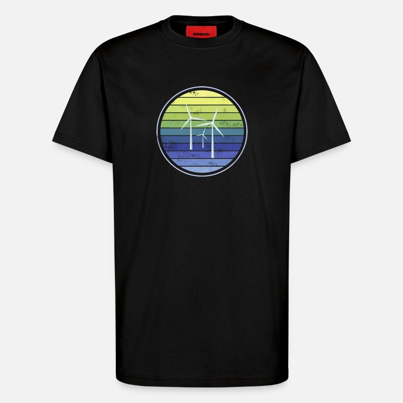 Durabilité de l’énergie éolienne - T-shirt bio décontracté fabriqué en UE - SOLID BLACK