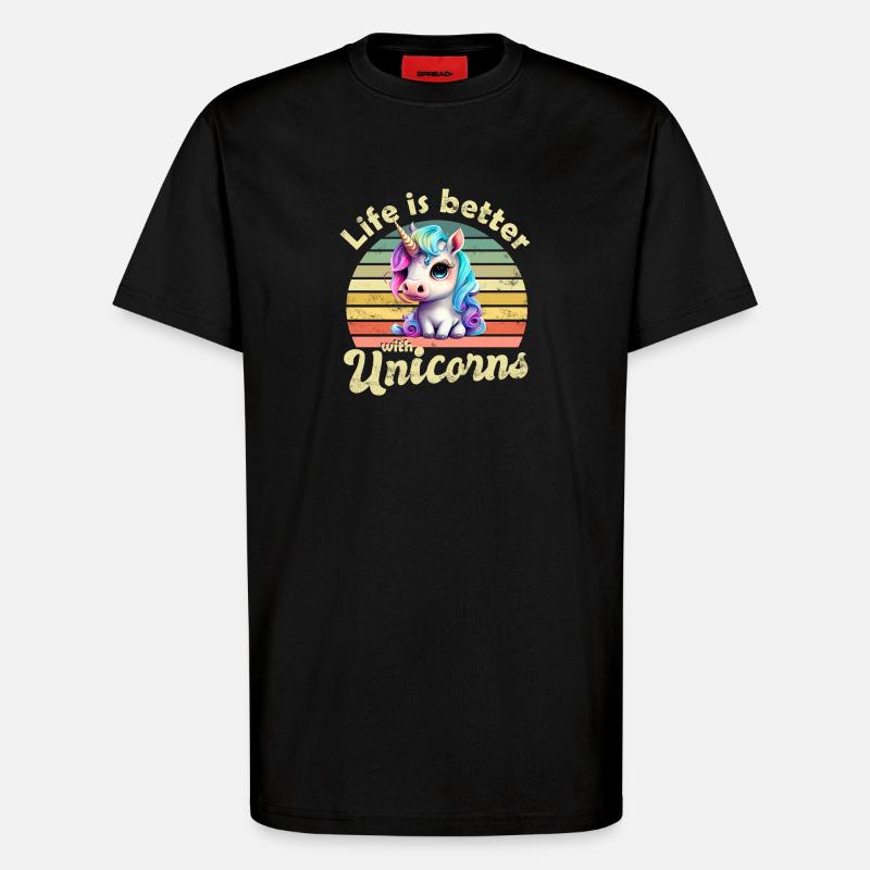 Einhorn Einhörner - T-Shirt - made by SPREAD - SOLID BLACK