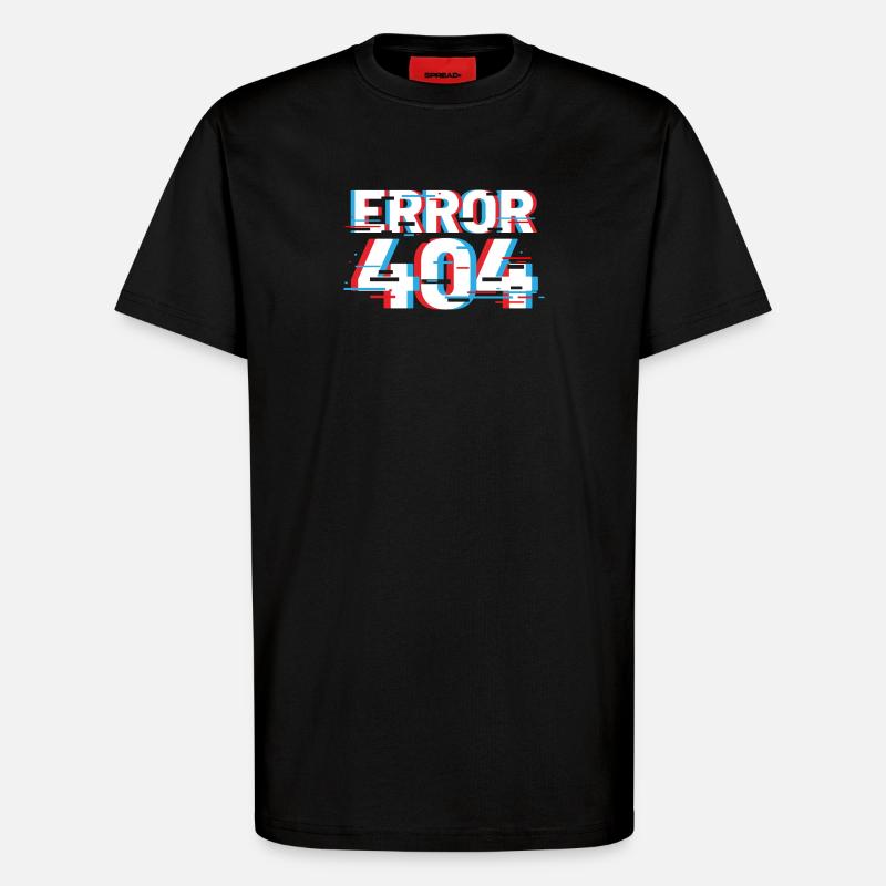 Error 404 Glitch - T-Shirt - made by SPREAD - SOLID BLACK