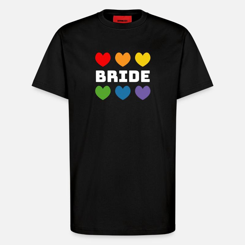 Regenbogenherzchen Bride weiss - T-Shirt - made by SPREAD - SOLID BLACK