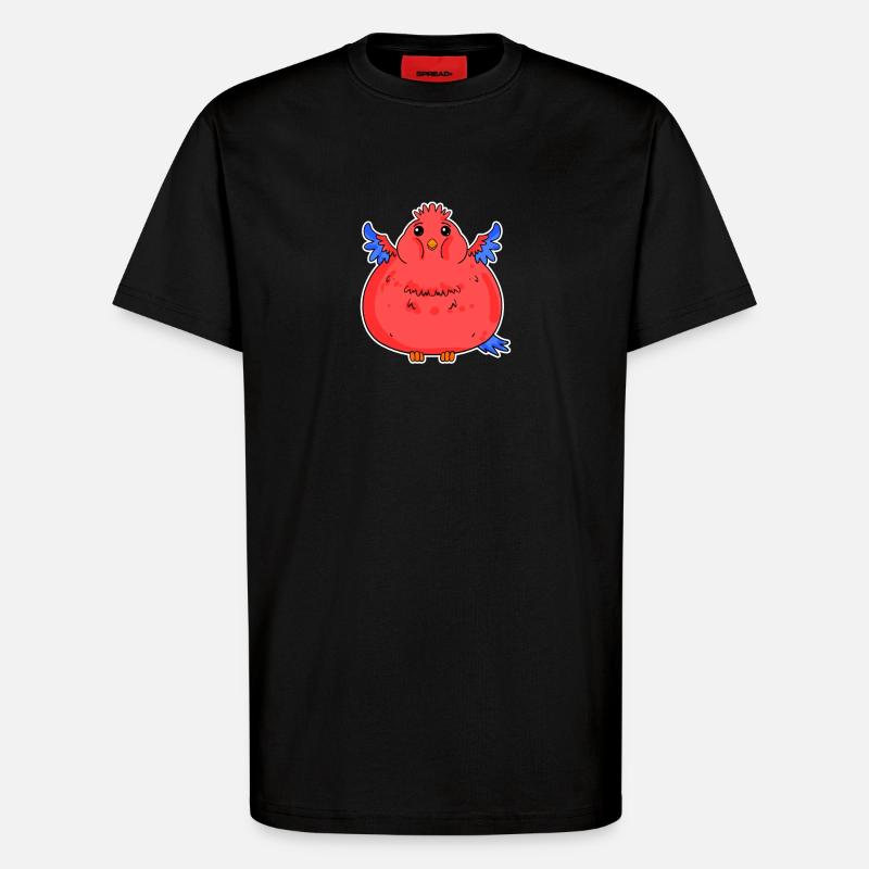 Fat Funny Parrot Dick - T-Shirt - made by SPREAD - SOLID BLACK