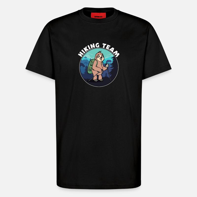 Berggipfel Wanderer Wanderung Statement Berge - T-Shirt - made by SPREAD - SOLID BLACK