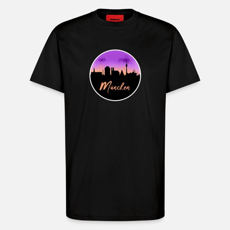 München Fine Skyline - T-Shirt - made by SPREAD - SOLID BLACK