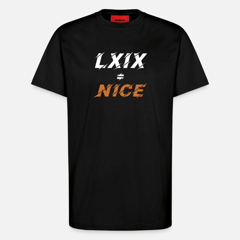 69=Nice en chiffres romains - T-shirt bio décontracté fabriqué en UE - SOLID BLACK