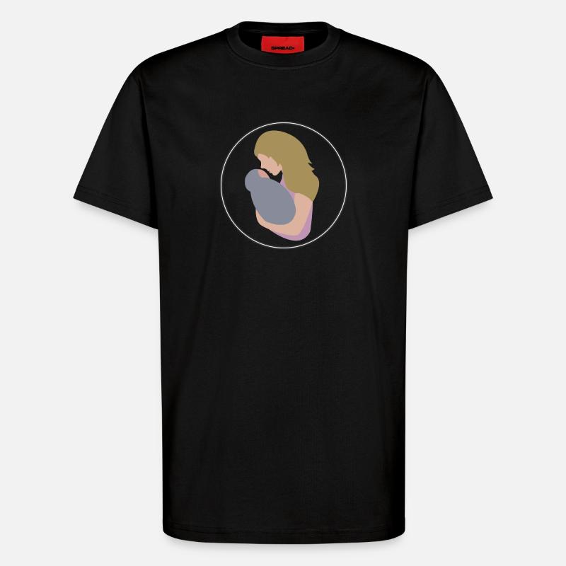 Mutter und Kind - T-Shirt - made by SPREAD - SOLID BLACK