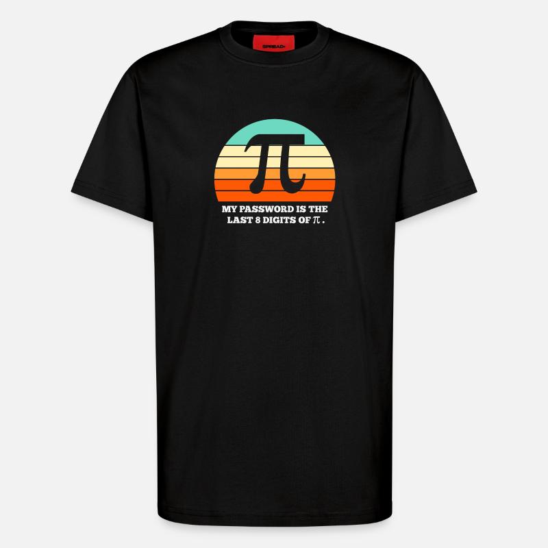 pi, math, mathematics - T-Shirt - made by SPREAD - SOLID BLACK