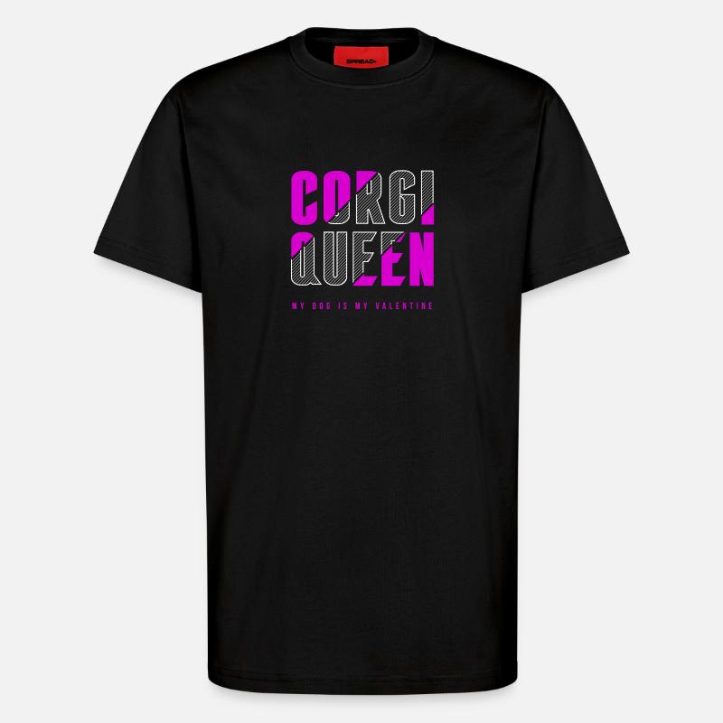 Corgi Queen - T-Shirt - made by SPREAD - SOLID BLACK