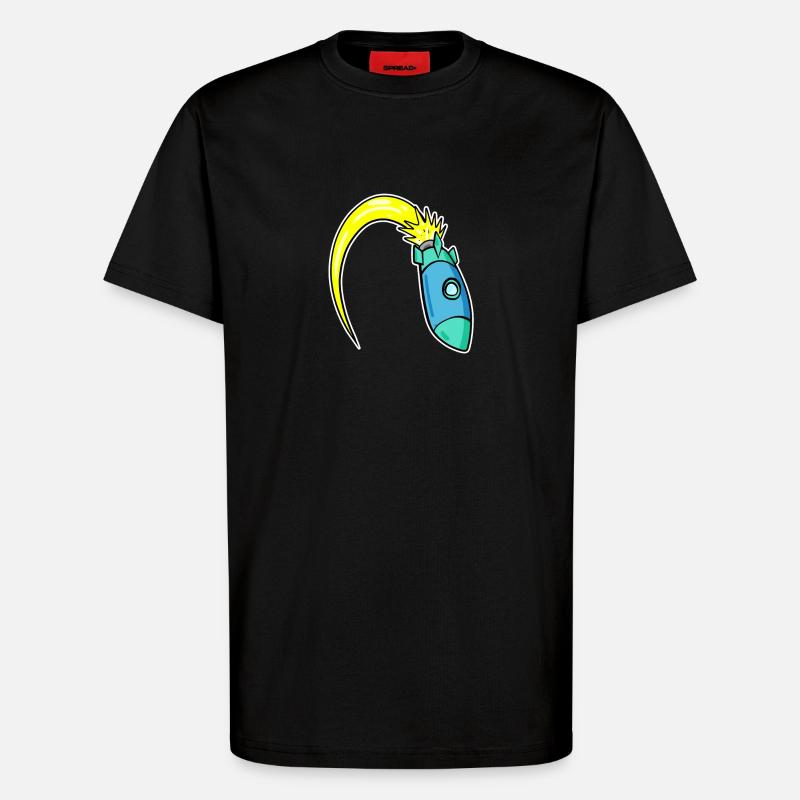 Fusée - T-shirt bio décontracté fabriqué en UE - SOLID BLACK