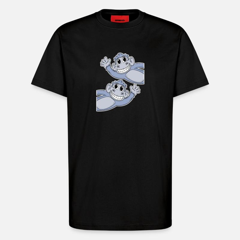 Singe Singe - T-shirt bio décontracté fabriqué en UE - SOLID BLACK