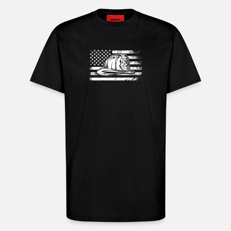 Patriotic Cap on Distressed Flag - T-Shirt - made by SPREAD - SOLID BLACK
