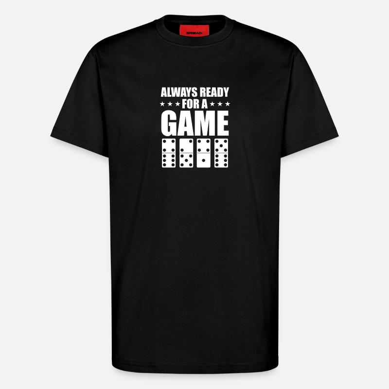 Conception de jeux Domino - T-shirt bio décontracté fabriqué en UE - SOLID BLACK