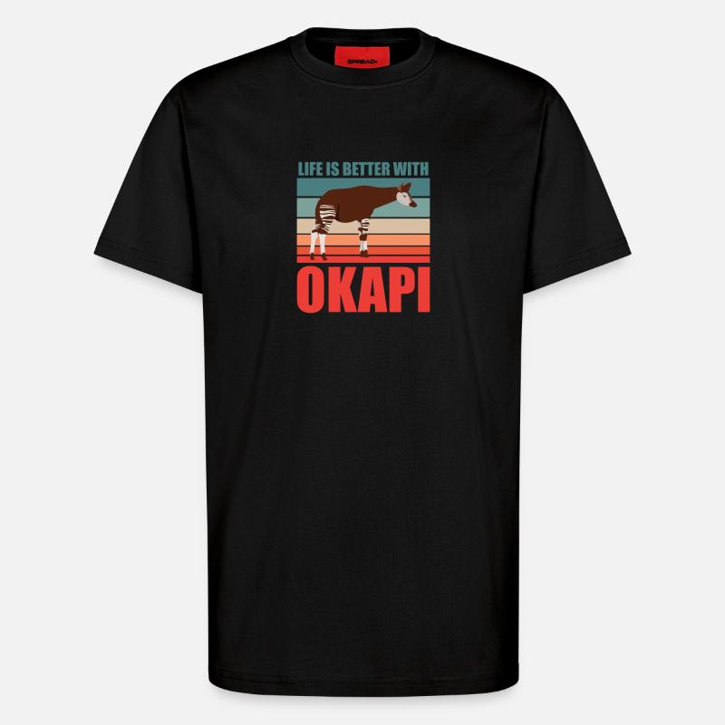 Okapi im Einklang mit der Natur - T-Shirt - made by SPREAD - SOLID BLACK