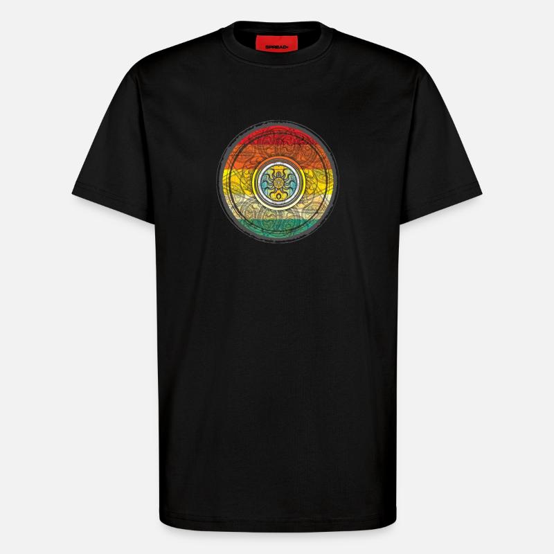 Kaleidoscopic Sun Pattern Context - T-Shirt - made by SPREAD - SOLID BLACK