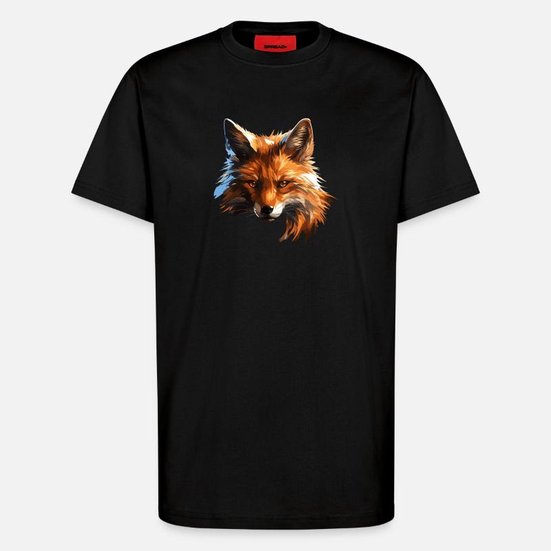 Polygon Fox - T-Shirt - made by SPREAD - SOLID BLACK