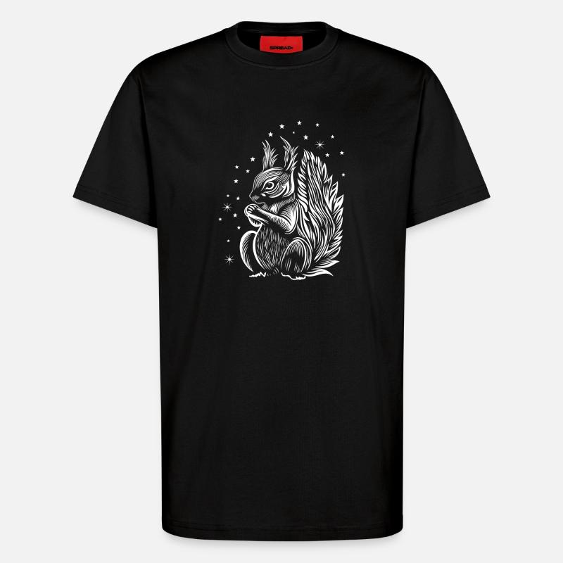 Eichhörnchen mit Sternen - T-Shirt - made by SPREAD - SOLID BLACK