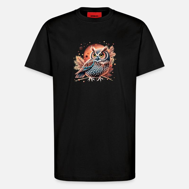 hibou_ niedliche Eule - T-Shirt - made by SPREAD - SOLID BLACK