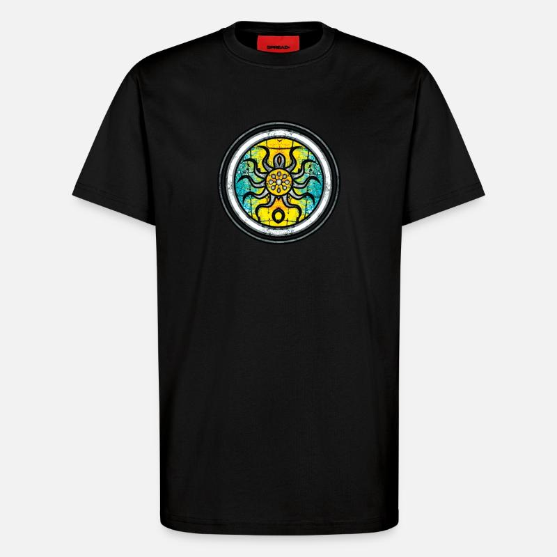 Abstract Octopus with Mandala Pattern - T-Shirt - made by SPREAD - SOLID BLACK