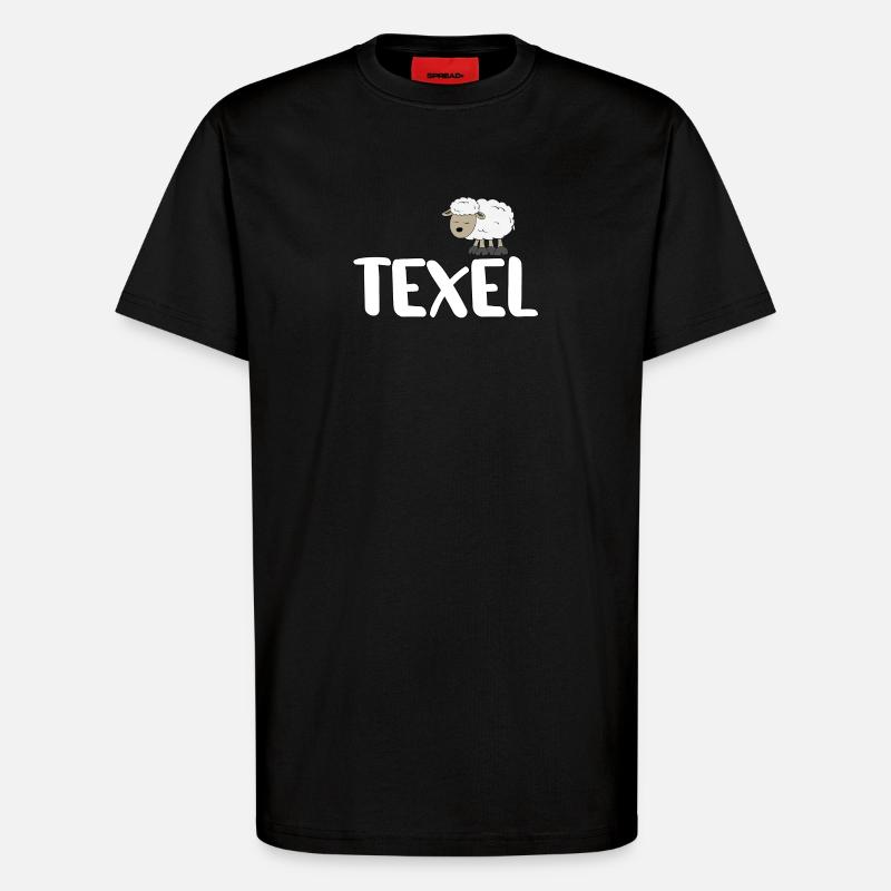 Schaf Texel (bunte Version) - T-Shirt - made by SPREAD - SOLID BLACK