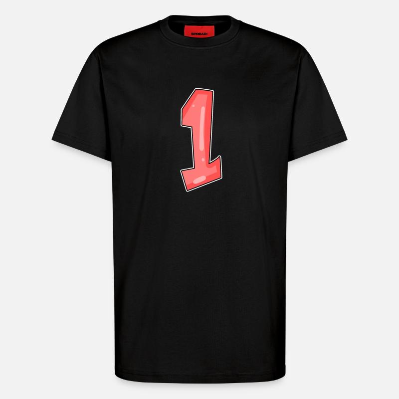 1 rot - T-Shirt - made by SPREAD - SOLID BLACK