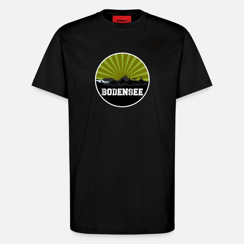 Bodensee Retro Skyline - T-Shirt - made by SPREAD - SOLID BLACK