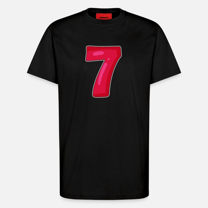 7 rot - T-Shirt - made by SPREAD - SOLID BLACK