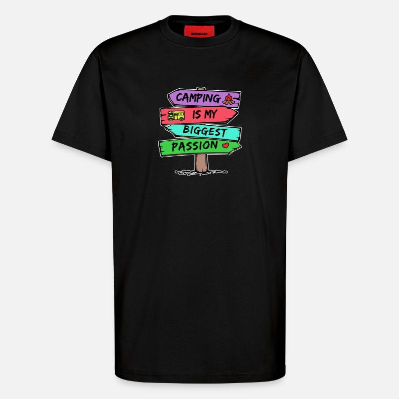 Camping Statement Wohnmobil Herz Camper Relaxen - T-Shirt - made by SPREAD - SOLID BLACK