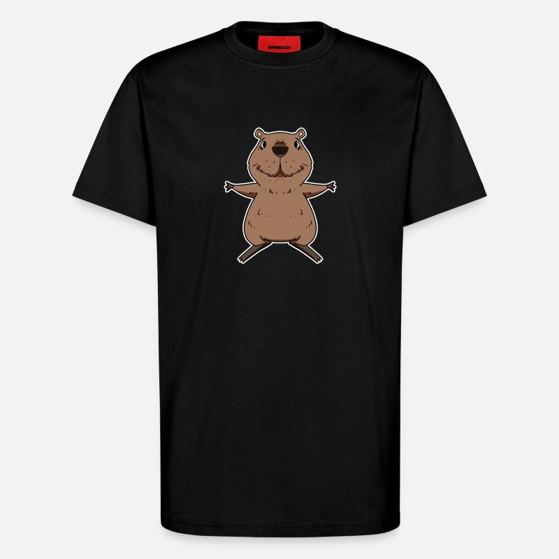 Capybara - T-Shirt - made by SPREAD - SOLID BLACK