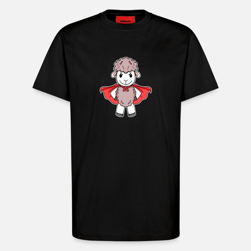 Schaf Superheld Held Motiv - T-Shirt - made by SPREAD - SOLID BLACK