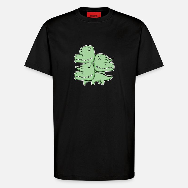 Corcodile Motif - T-shirt bio décontracté fabriqué en UE - SOLID BLACK