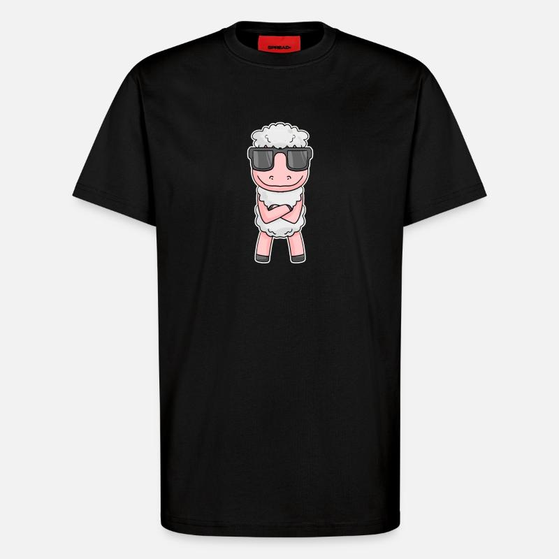 Schaf mit Brille - T-Shirt - made by SPREAD - SOLID BLACK