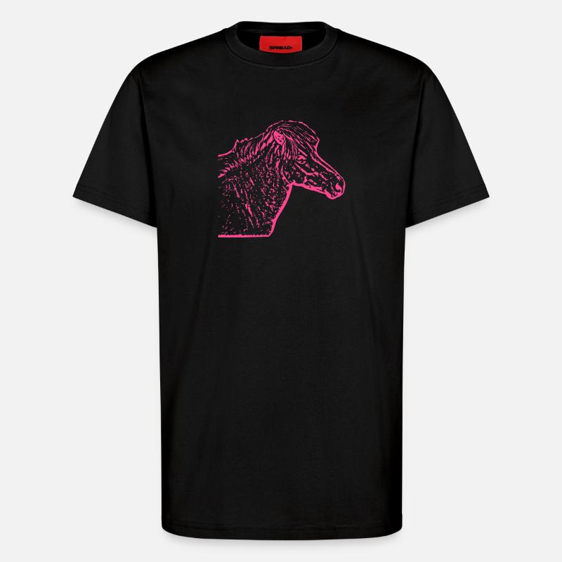 Pferd rosa pink - T-Shirt - made by SPREAD - SOLID BLACK