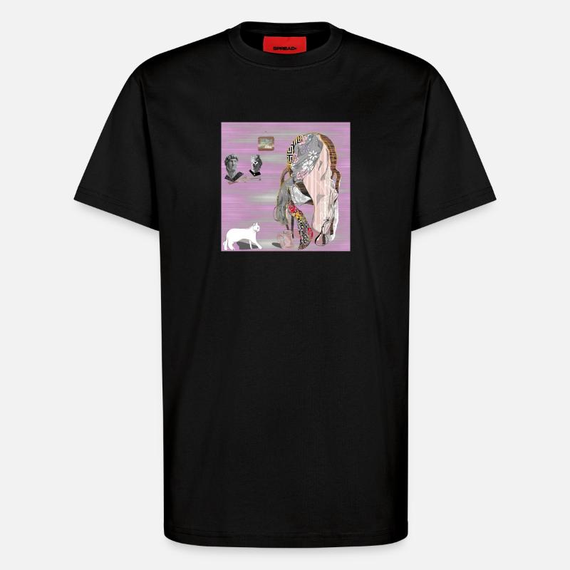 Chaise de Reflections Glitched - T-shirt bio décontracté fabriqué en UE - SOLID BLACK