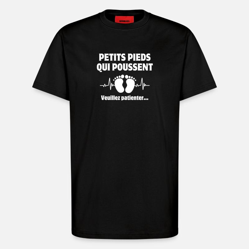 futur papa, future maman, bébé - T-shirt bio décontracté fabriqué en UE - SOLID BLACK