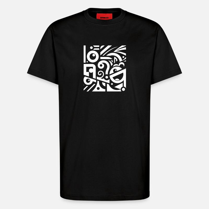 Black and White Swirl Pattern - T-Shirt - made by SPREAD - SOLID BLACK