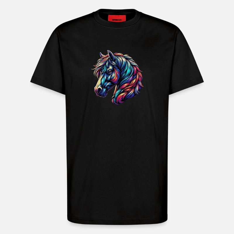 Pferd - T-Shirt - made by SPREAD - SOLID BLACK