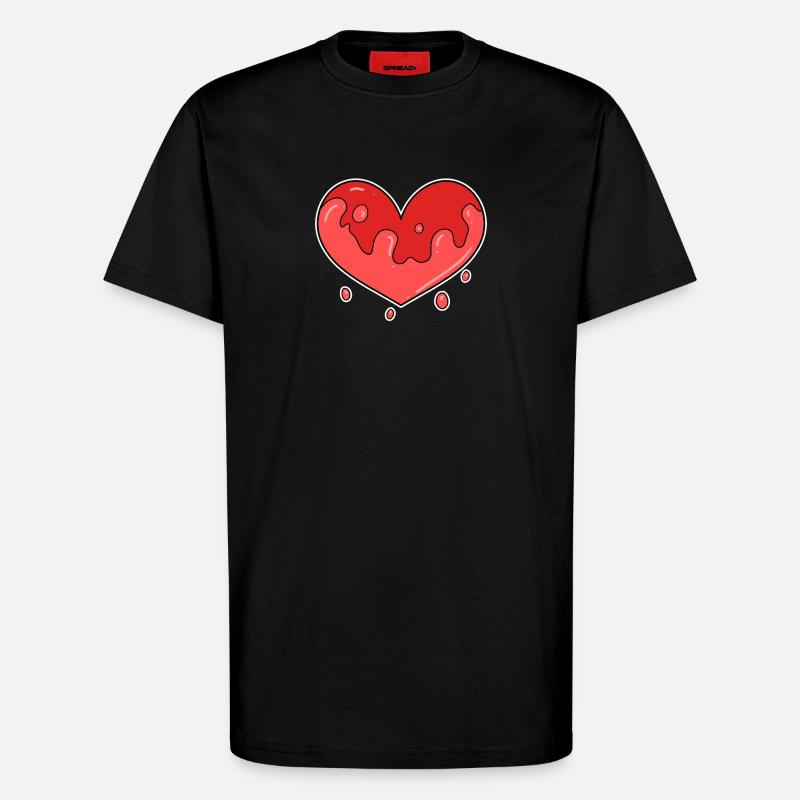 Herz Einsam - T-Shirt - made by SPREAD - SOLID BLACK